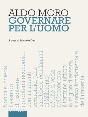 cover image of Governare per l'uomo
